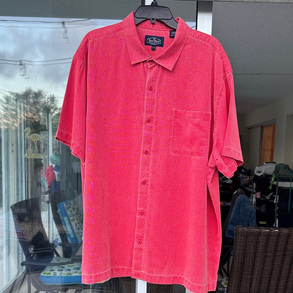 Nat Nast Red Casual Button Down Shirt